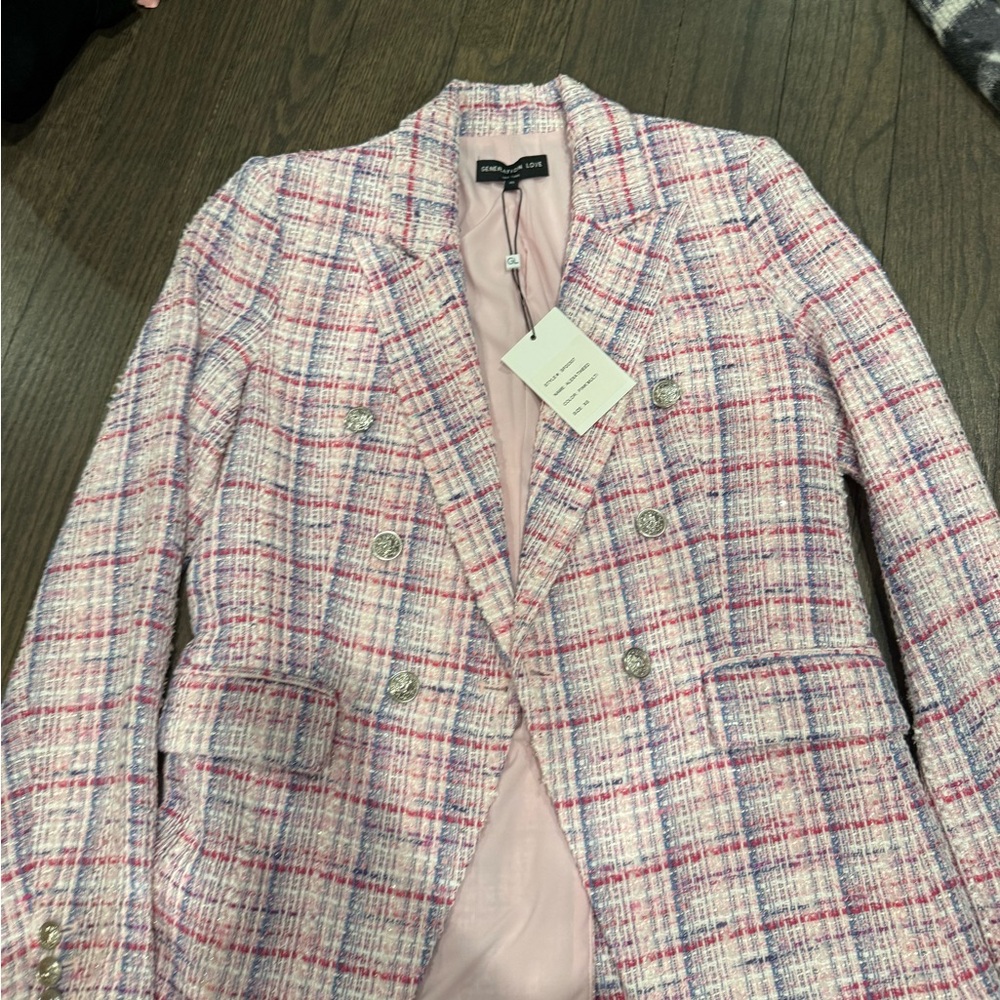 Generation Love Pink Multi Tweed Blazer